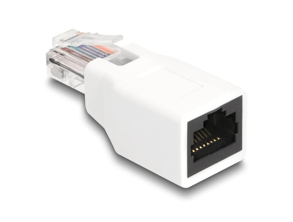 DeLOCK Adapter RJ50 męski na żeński biały