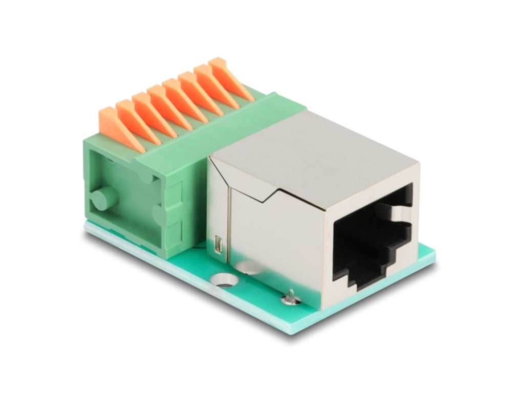 DeLOCK 90652 przejściówka do kabli RJ45 8 pin terminal block Zielony, Srebrny