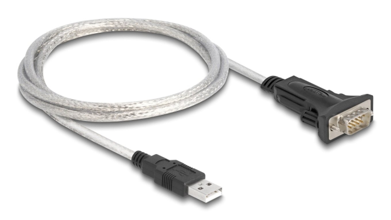 DeLOCK 64268 kabel równoległy Czarny, Przezroczysty 1 m USB Typu-A DB-9