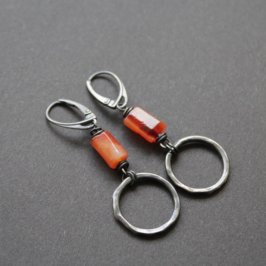 Kolczyki Ognisty Karneol