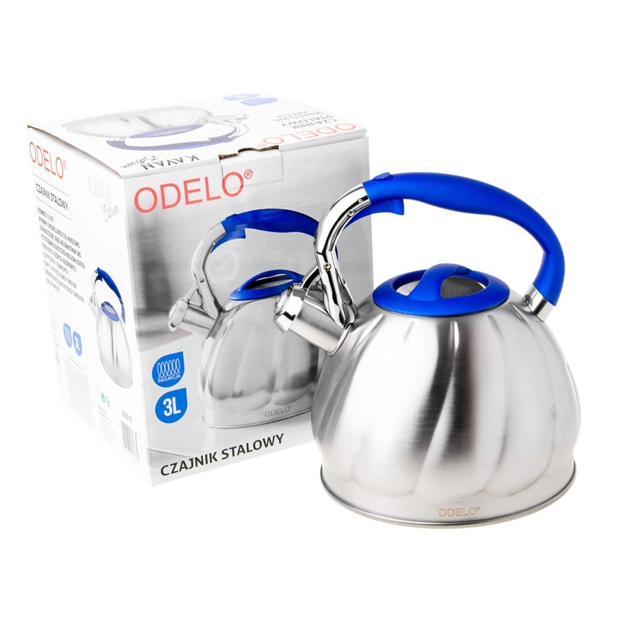 Czajnik ODELO KAYAN srebrny satynowy niebieski 3,0l 1szt. DH-OD3019