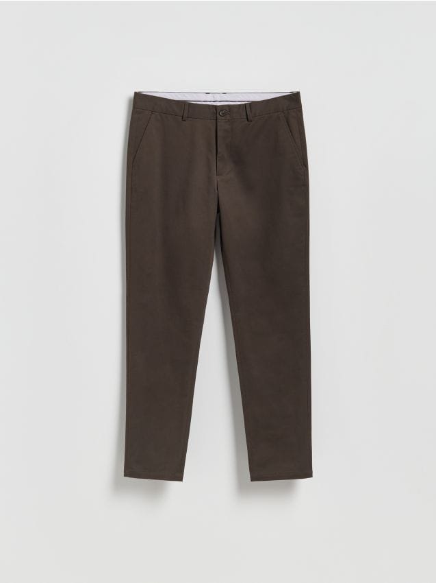 Reserved - Spodnie chino slim fit - ciemnobrązowy
