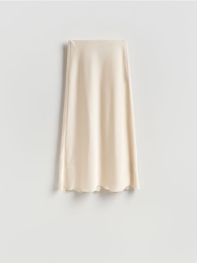 Reserved - Spódnica midi - kremowy