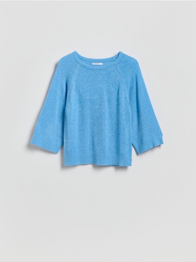Reserved - Gładki sweter - jasnoniebieski