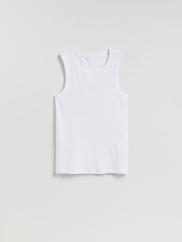 Reserved - Tank top z wiskozą - biały