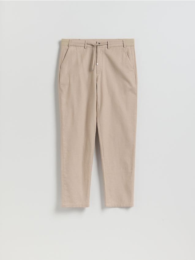 Reserved - Spodnie chino regular fit - beżowy