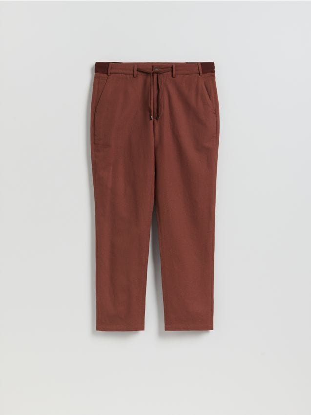 Reserved - Spodnie chino regular fit - bordowy