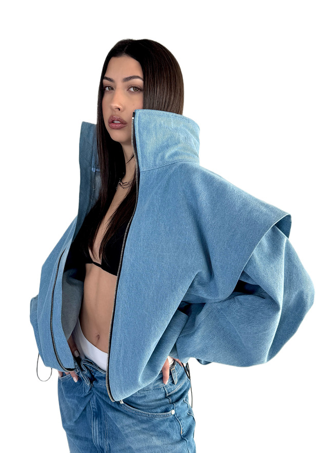 Parachute light blue denim bomber jacket