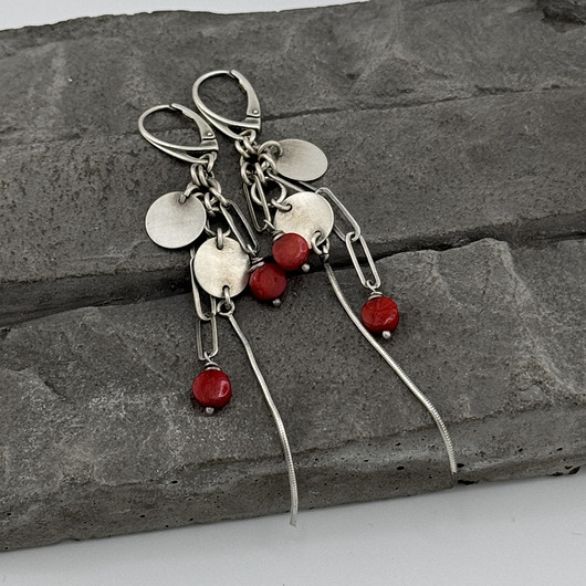 Kolczyki Wariacje na temat - koral