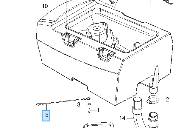 Nilfisk Linka blokady zbiornika 9100002438
