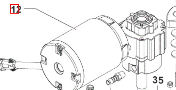 Nilfisk Silnik z przekładnią 12v 260w kpl 9100000679