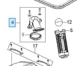 Korpus zaworu nilfisk sc 401 do kosza pływaka kpl 9100001875