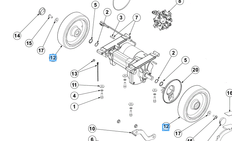 Nilfisk Koło napędowe d.200x50 czarno/szare sc 401 sc 550 wersja z trakcją 9100002455