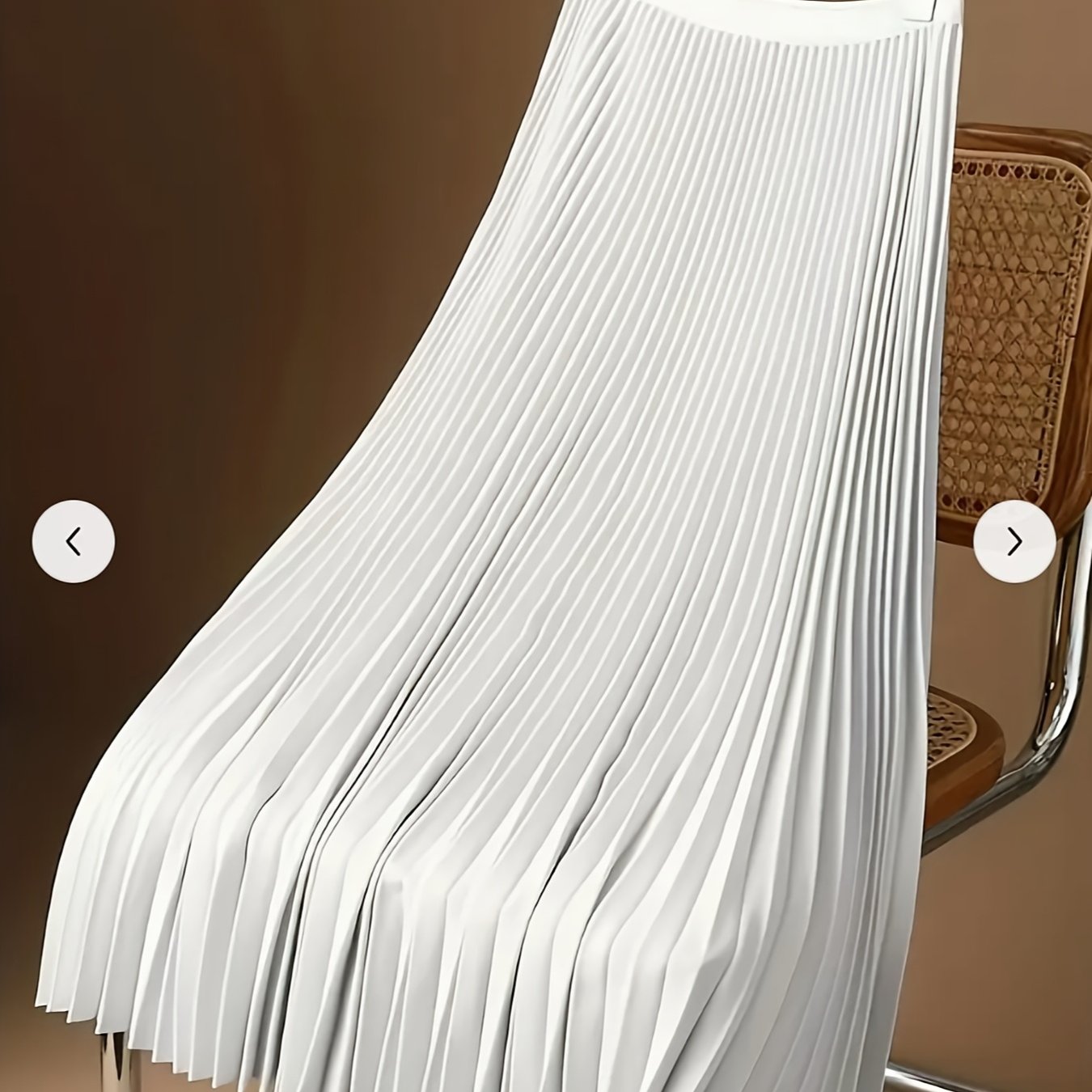 TEMU Spódnica z plisowanym dołem w jednolitym kolorze, codzienna sukienka o średniej długości na wiosnę i , odzież damska