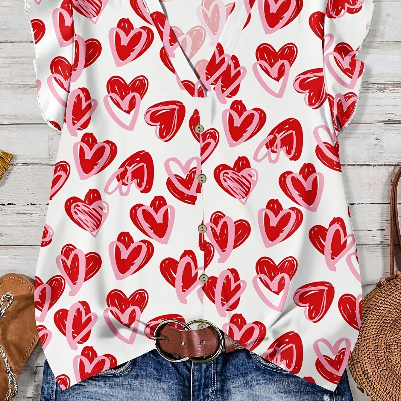 TEMU Koszula damska z motywem , idealna na randki i imprezy plenerowe. Doskonała letnia odzież dla kobiet. Krótki rękaw, dopasowany krój, i nadruk .