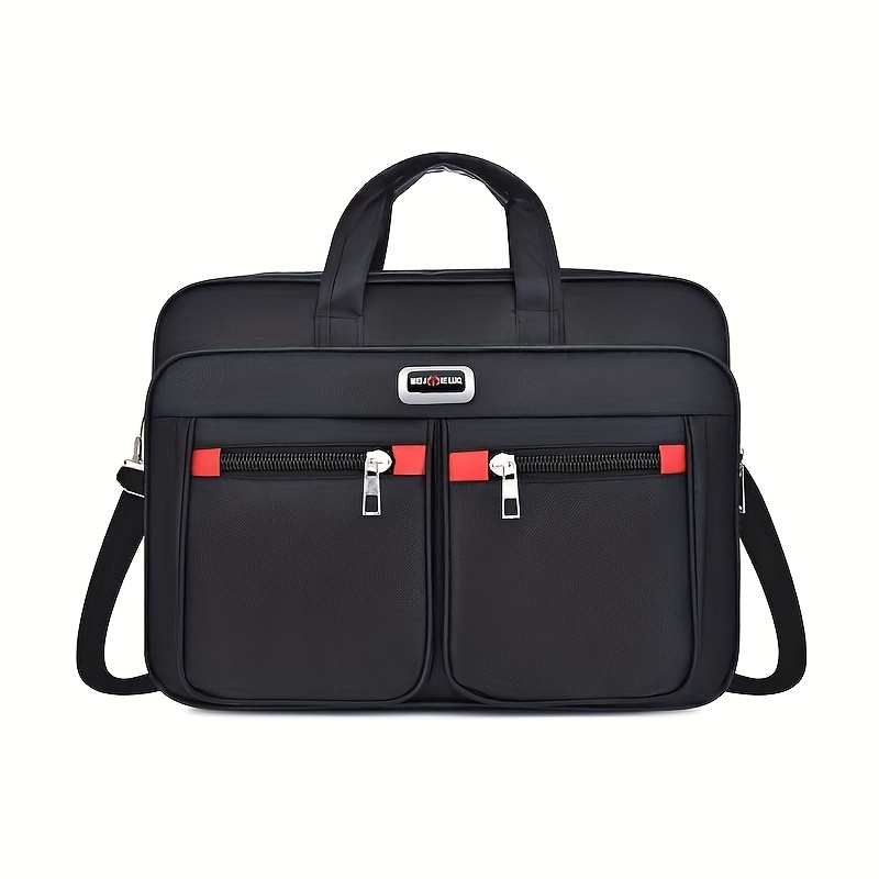 TEMU Torba na ramię o dużej pojemności - minimalistyczna, wielowarstwowa aktówka odpowiednia do codziennych dojazdów do pracy i podróży służbowych