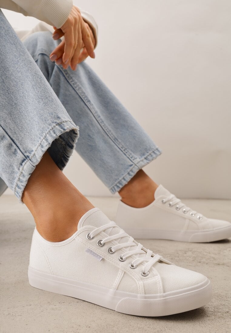 Białe Casualowe Trampki w Stylu Basic Tulipmeadow