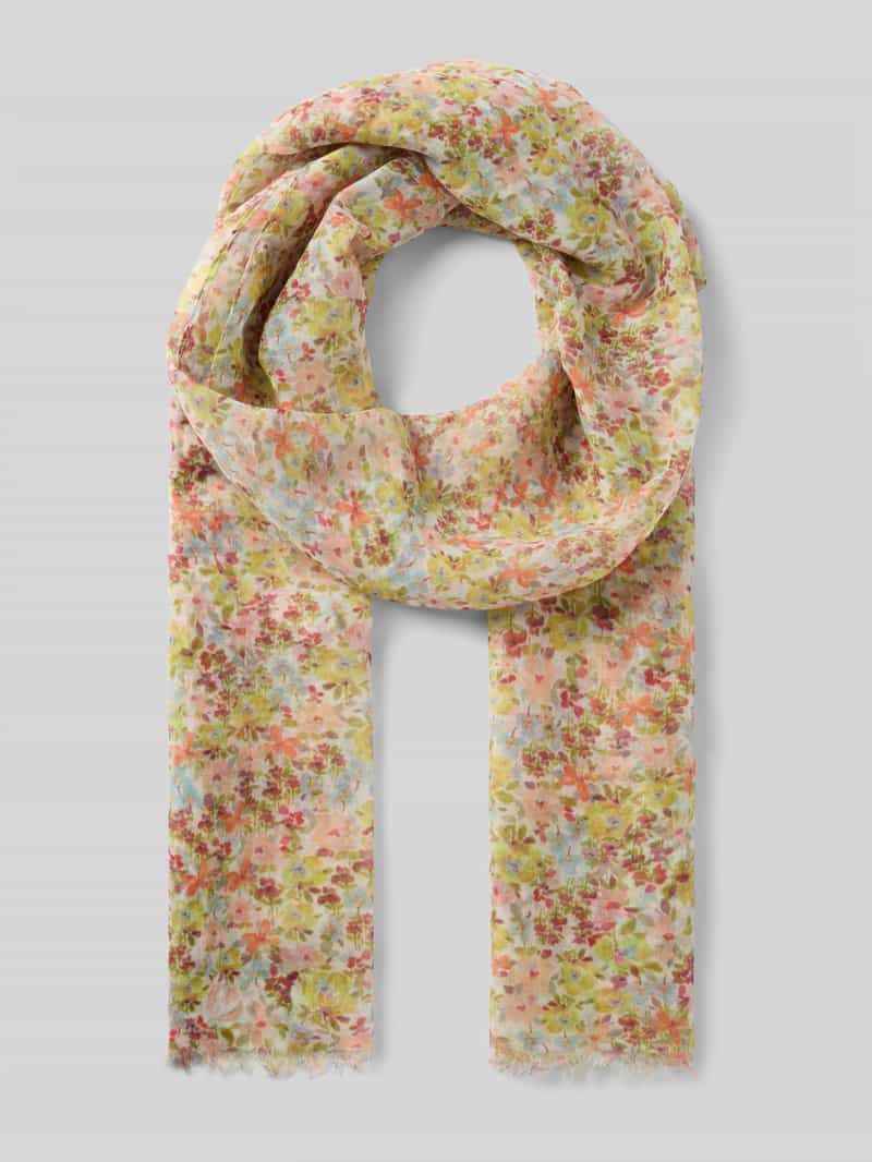 Szal z kwiatowym nadrukiem na całej powierzchni