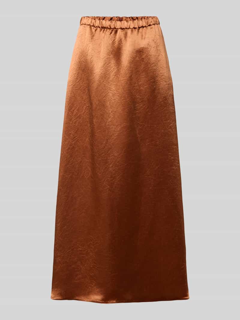 Długa spódnica z satyny z elastycznym pasem model 'TUONO'