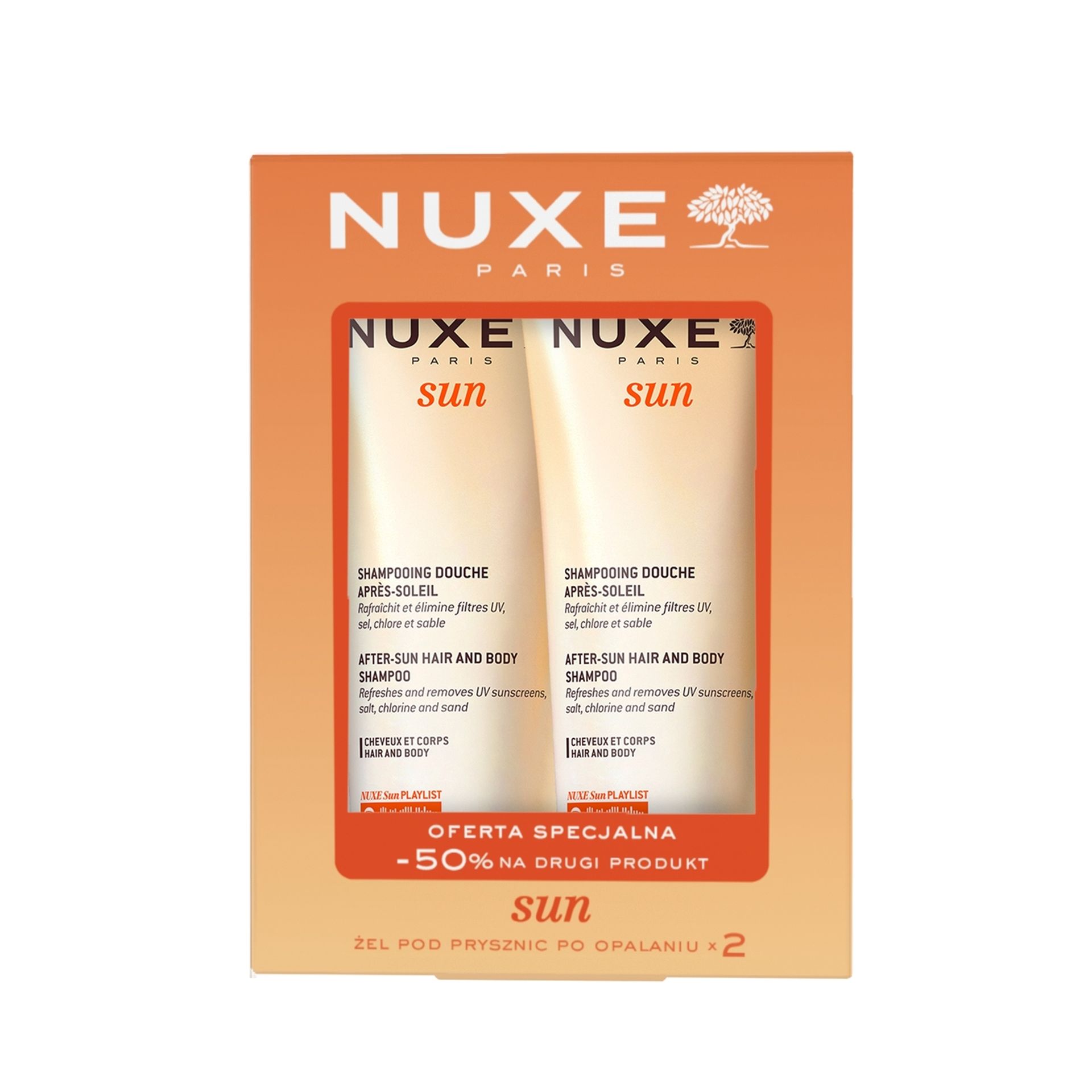 NUXE Sun Zestaw Żeli pod Prysznic po Opalaniu 2x200ml