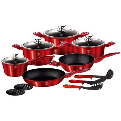 Zestaw garnków BERLINGER HAUS Metallic Burgundy BH-1226NN (15 elementów)