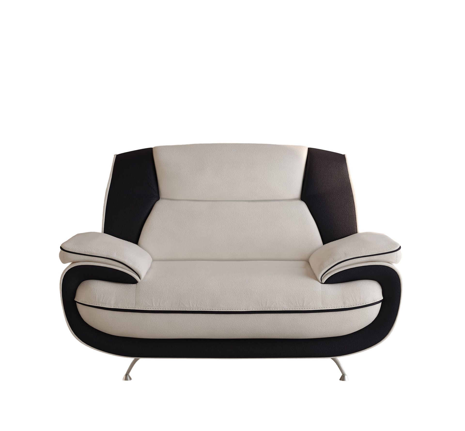 Fotel nowoczesny do salonu, ekoskóra Soft,PALERMO - Biały/Czarny