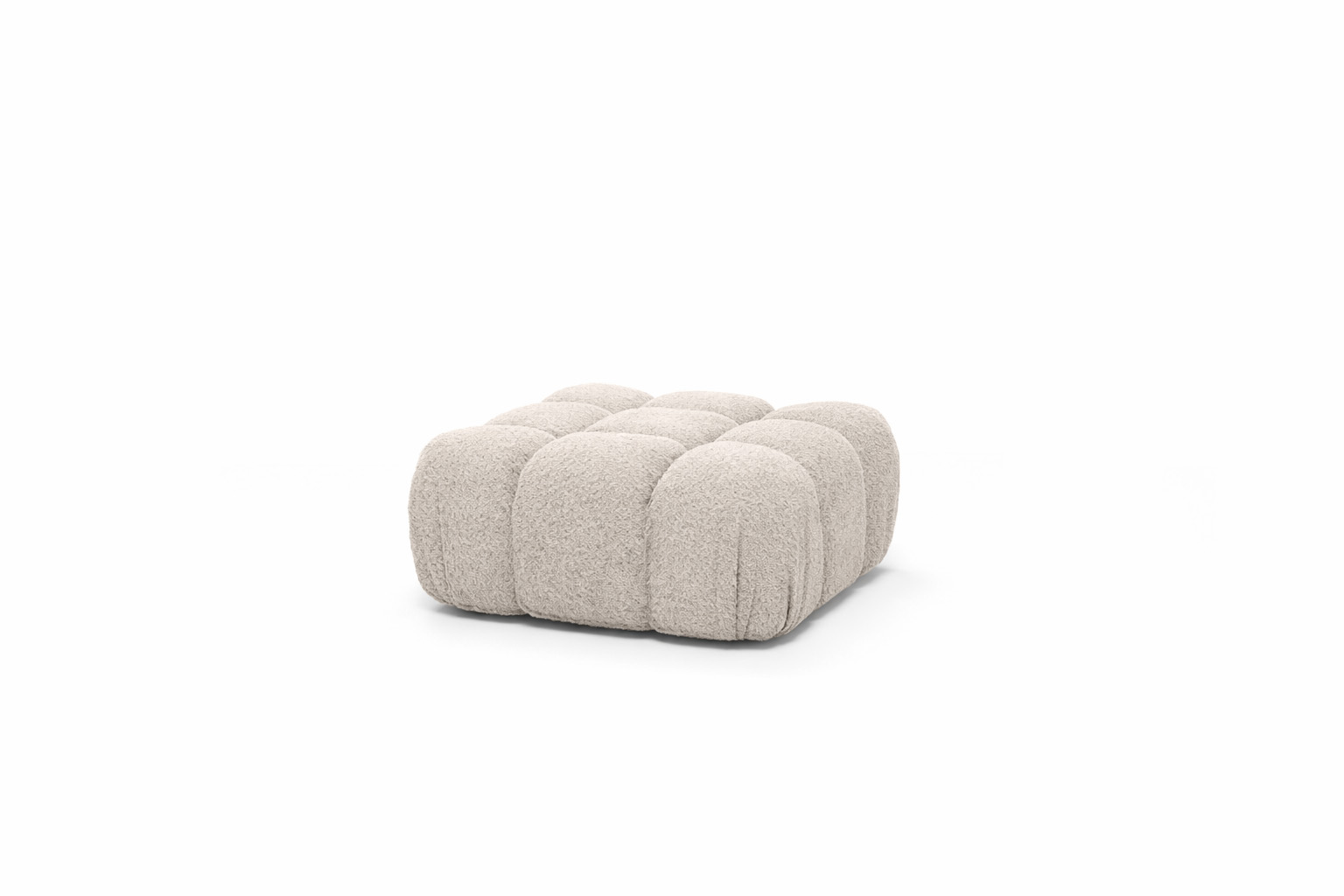 Pufa modułowa do salonu, tkanina bouclé Abriamo, Selia - Beżowy