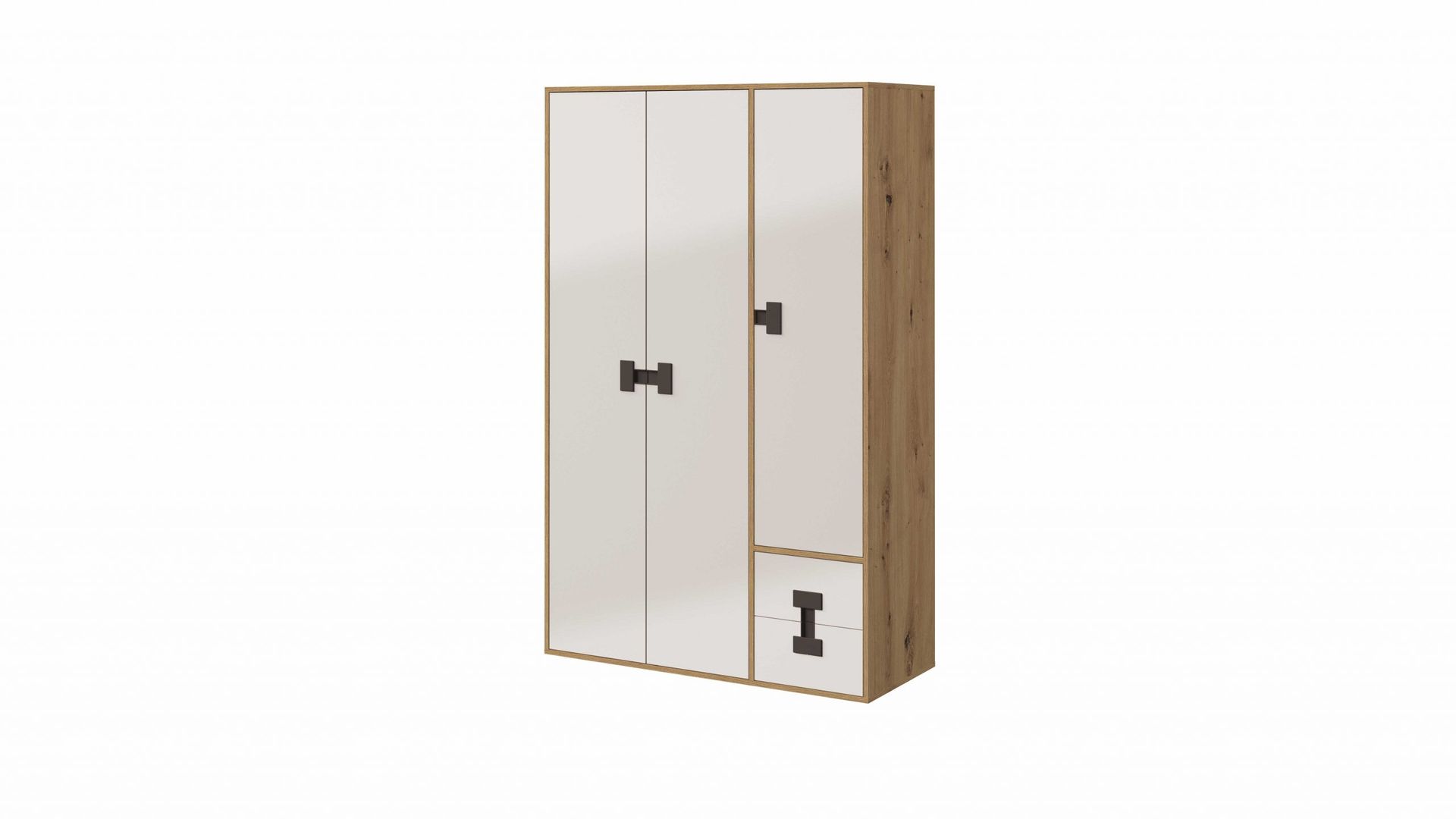 Szafa do pokoju młodzieżowego, dziecięcego 120/190/50 cm INDEX - Biały/Dąb