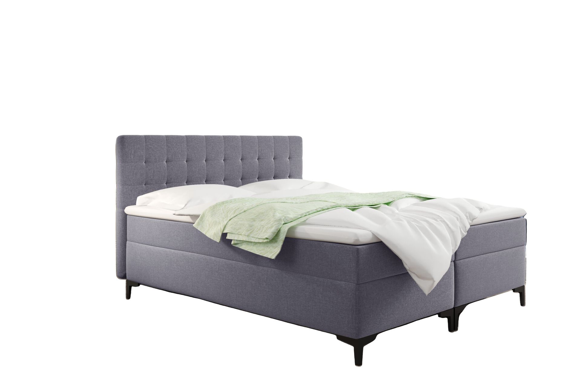 Łóżko kontynentalne DENVER z funkcją przechowywania, tkanina Muna, wiele kolorów - Szary - 120x200 cm - H2-Pocket