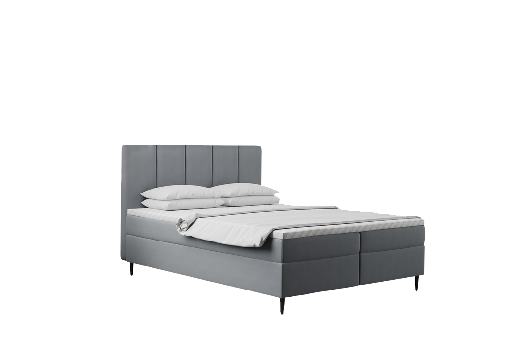 Łóżko kontynentalne ADEL z funkcją przechowywania, tkanina Monolith, wiele kolorów - Jasnoszary - 120x200 cm - H2-Pocket