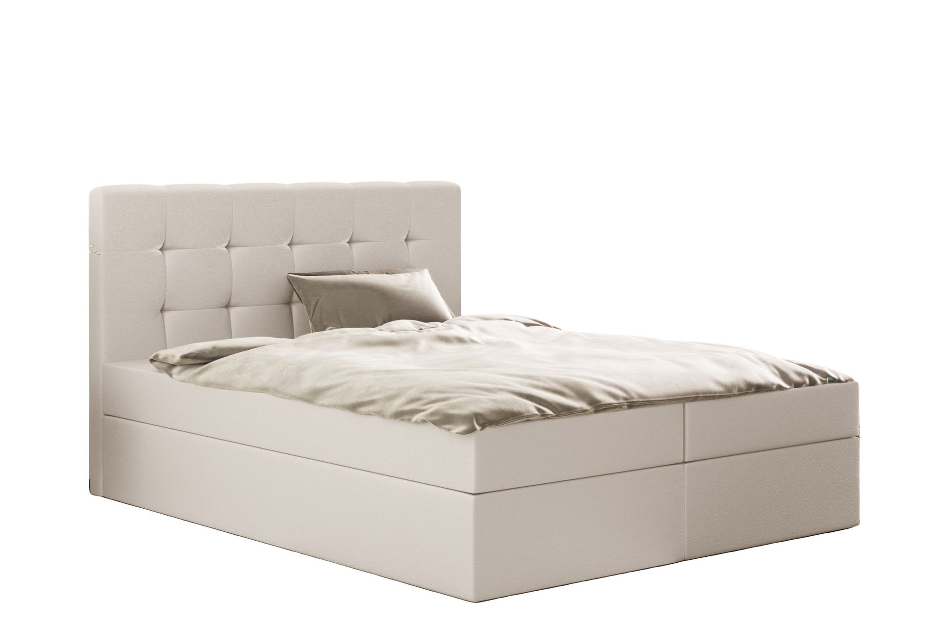 Łóżko kontynentalne LUDANO z funkcją przechowywania, tkanina Cayenne, wiele kolorów - Jasnobeżowy - 120x200 cm - H2-Pocket