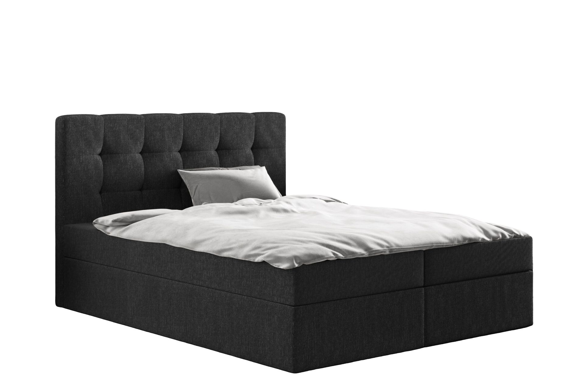 Łóżko kontynentalne LUDANO z funkcją przechowywania, tkanina Sydney, wiele kolorów - Czarny - 120x200 cm - H2-Pocket