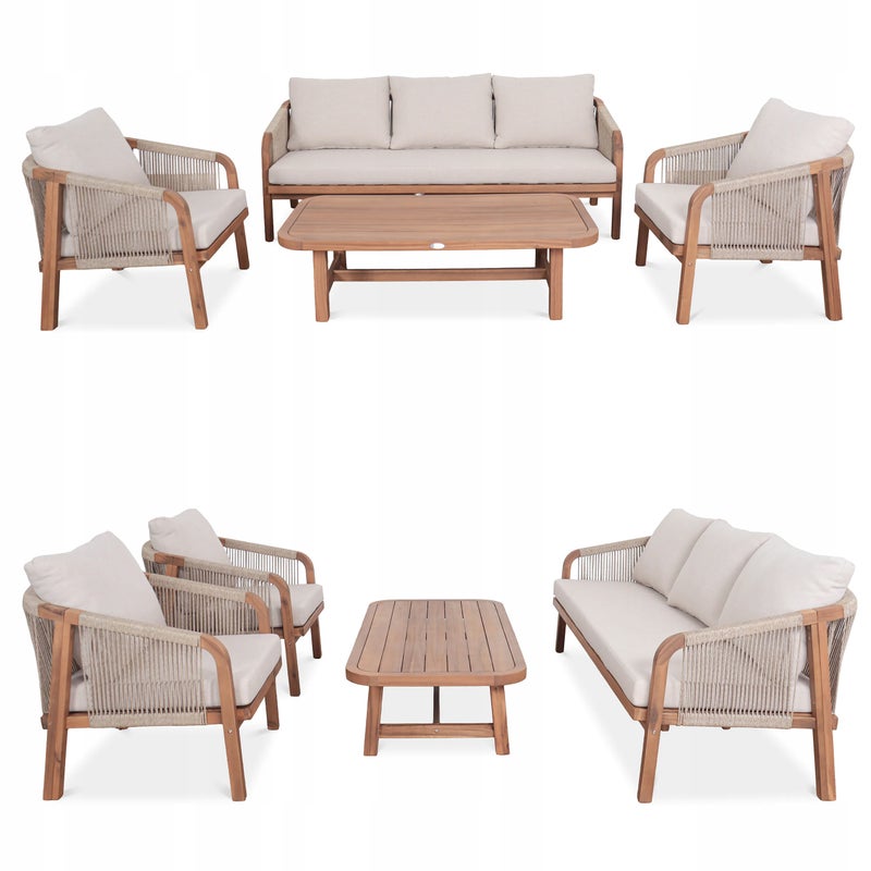 Zestaw Mebli Ogrodowych Drewnianych SKALA Wypoczynkowy Sofa Stolik na taras 1 szt