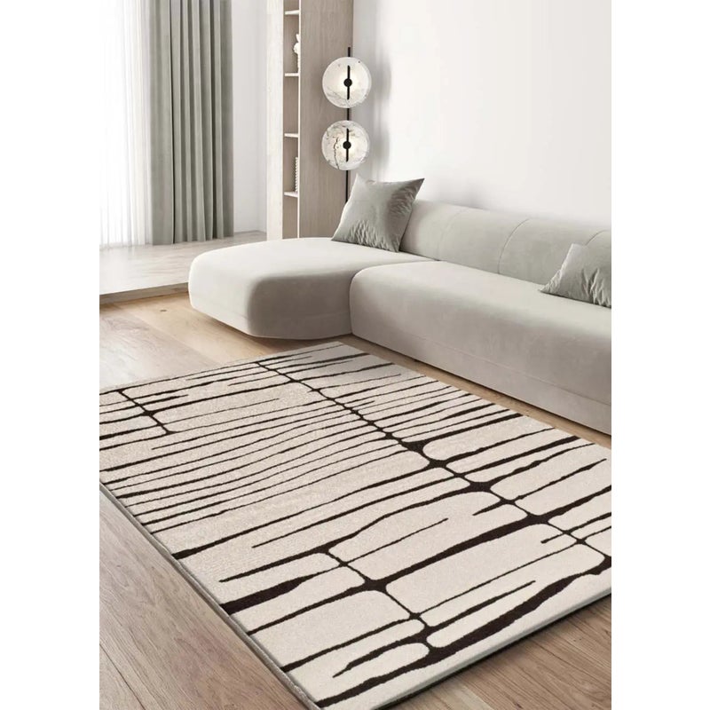 Dywan wewnętrzny prostokątny, biały / czarny, 200 x 290 cm, RETRO nowoczesny - ATTICGO