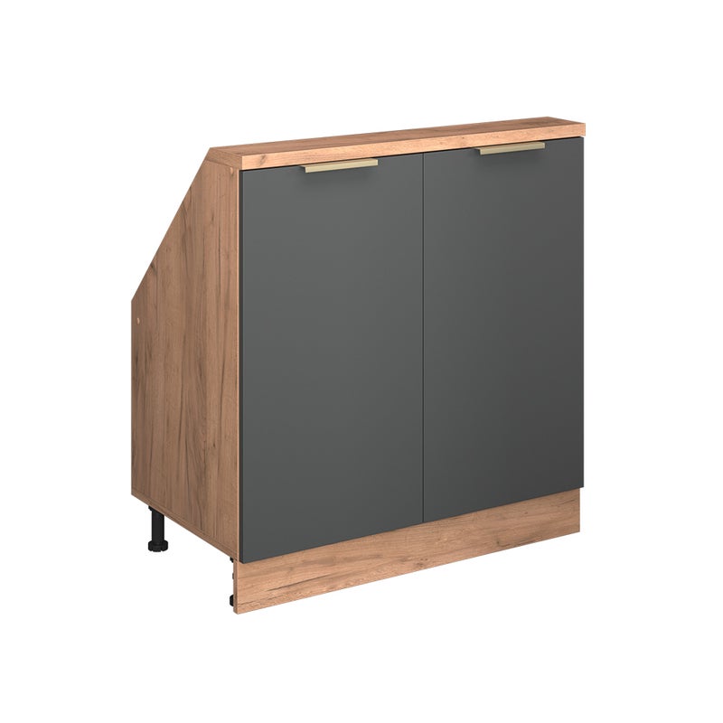 Vicco Szafka kuchenna na dach skośny R-Line, Antracyt/złoty dąb power, 80 cm z 2 drzwiami