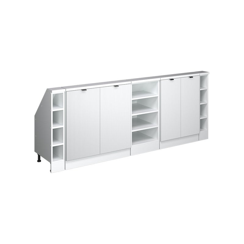 Vicco Szafka kuchenna na dach skośny R-Line, Białe pofałdowanie, 210 cm Zestaw 5 sztuk