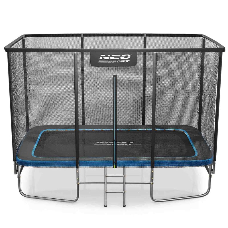 Duża trampolina ogrodowa Neo-sport prostokątna 244x366cm 8x12ft dla dzieci bezpieczna