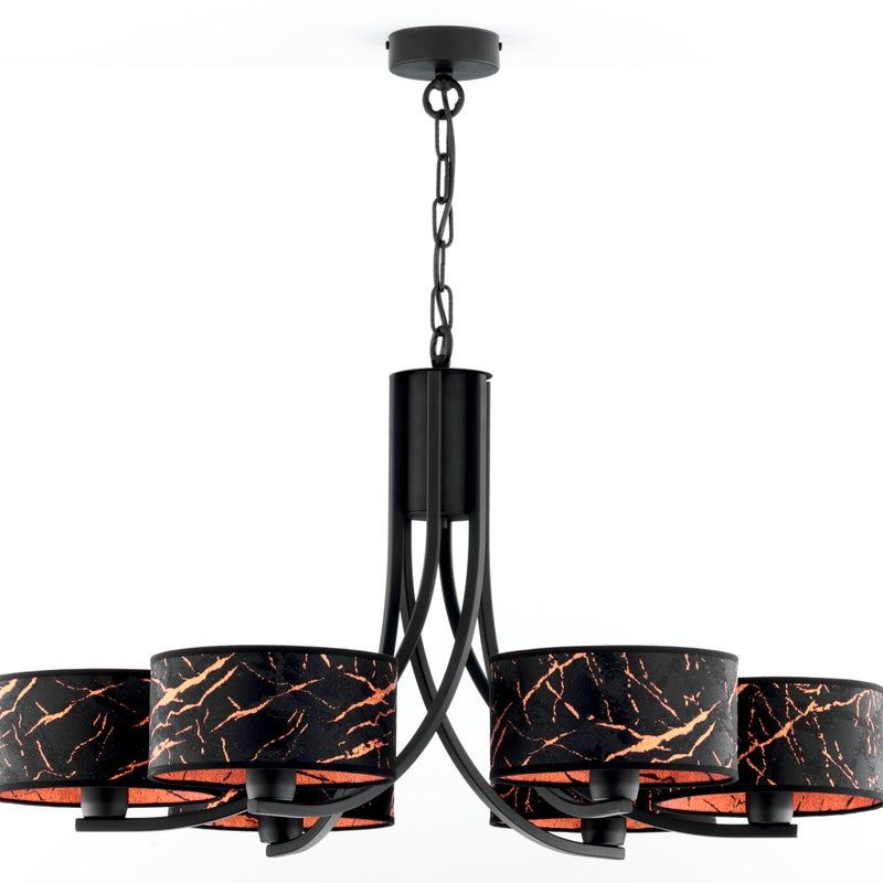 Lampa wisząca ARTHUR czarno-miedziana 6xE27x20W metal wym:71x78x78cm IP20 Jupiter