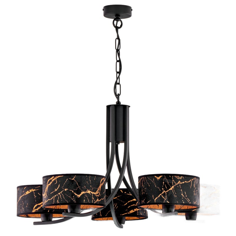 Lampa wisząca ARTHUR czarno-miedziana 5xE27x40W metal wym:71x75x75cm IP20 Jupiter