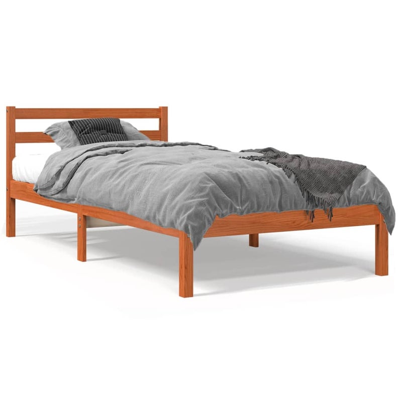 Łóżko Drewniane Rama Łóżka Sofa Brązowe Do Sypialni Pokoju 75x190 cm