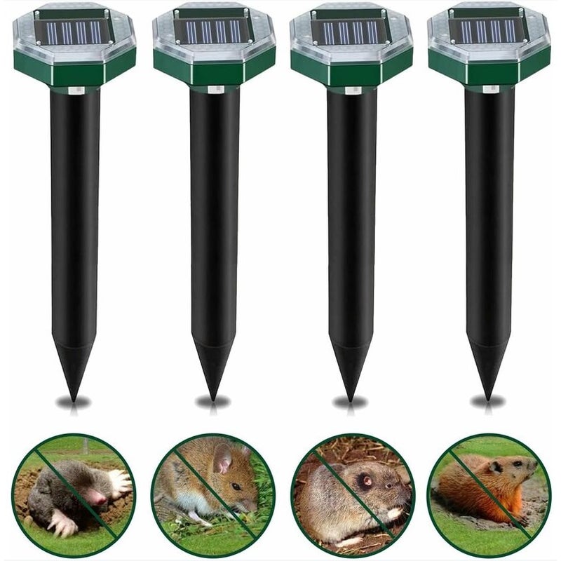 (24,6 x 5,9 cm) 8-częściowy ultradźwiękowy odstraszacz kretów zasilany energią słoneczną, wodoodporny odstraszacz kretów zasilany energią słoneczną o