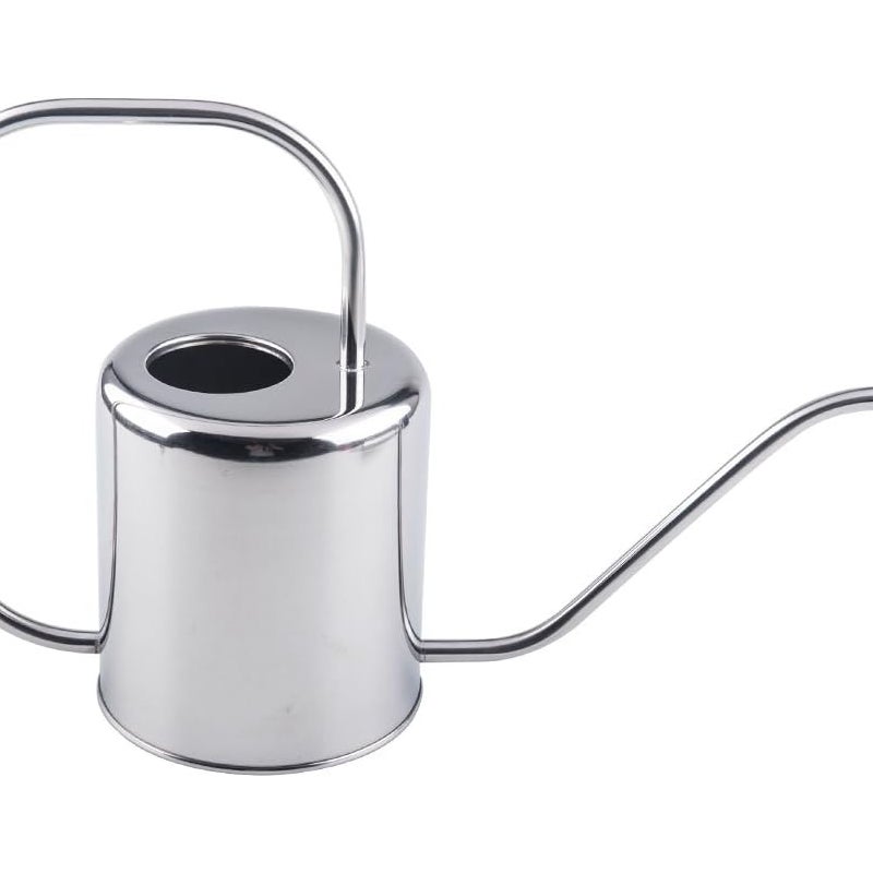 Konewka ze stali nierdzewnej 1,5 l - Metalowa konewka ze stali nierdzewnej - Z długim dzióbkiem - Do użytku wewnątrz i na zewnątrz - Srebrna