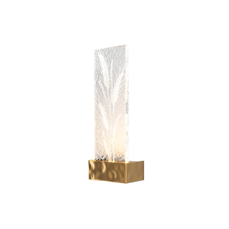 Kinkiet LED akrylowy roślinny motyw ORNATE mosiężno-przezroczysty 2W ciepła 50lm akryl wym:31x11x7cm IP20 Maytoni