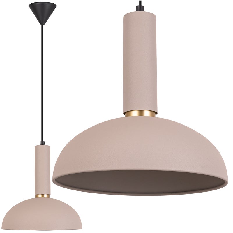 Lampa sufitowa wisząca E27 ozdobna Beżowa matowa Oprawa z regulowanym przewodem Aluminium Żyrandol KASZMIR - LEDHOFF