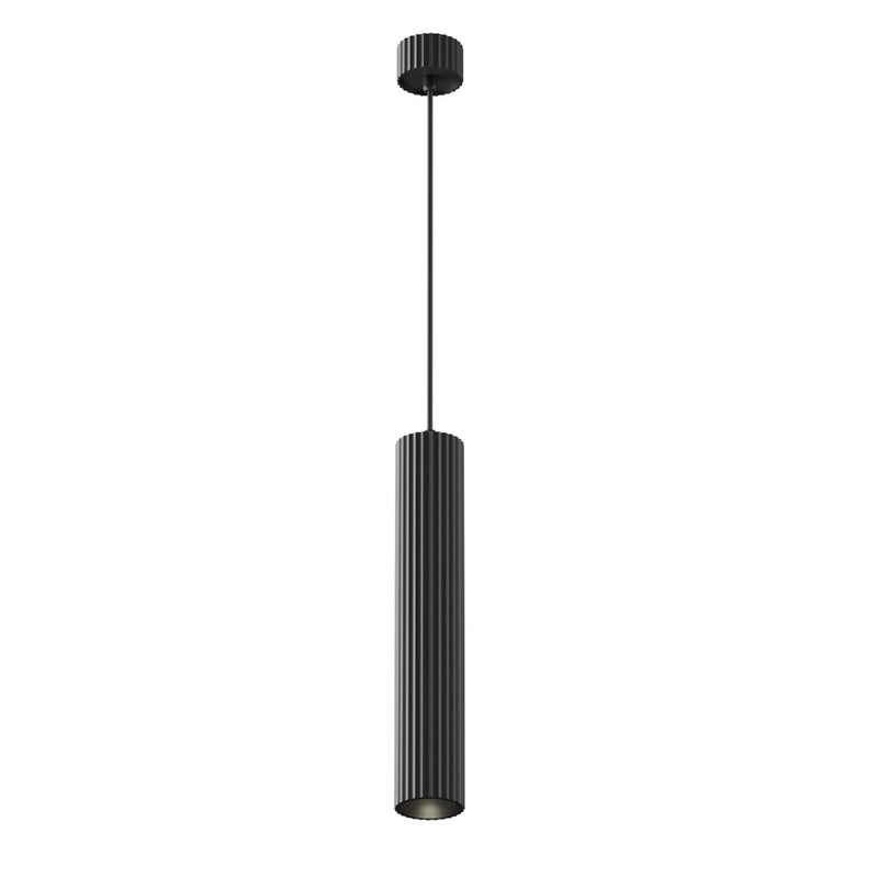 Lampa wisząca karbowana tuba CALIPSO czarna 1xGU10x10W aluminium wym:143x5,6x5,6cm IP20 Maytoni