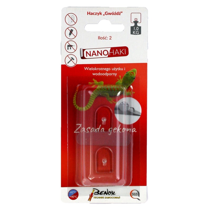 Haczyk samoprzylepny gwóźdź 2 szt. GMS12-11274 Benox