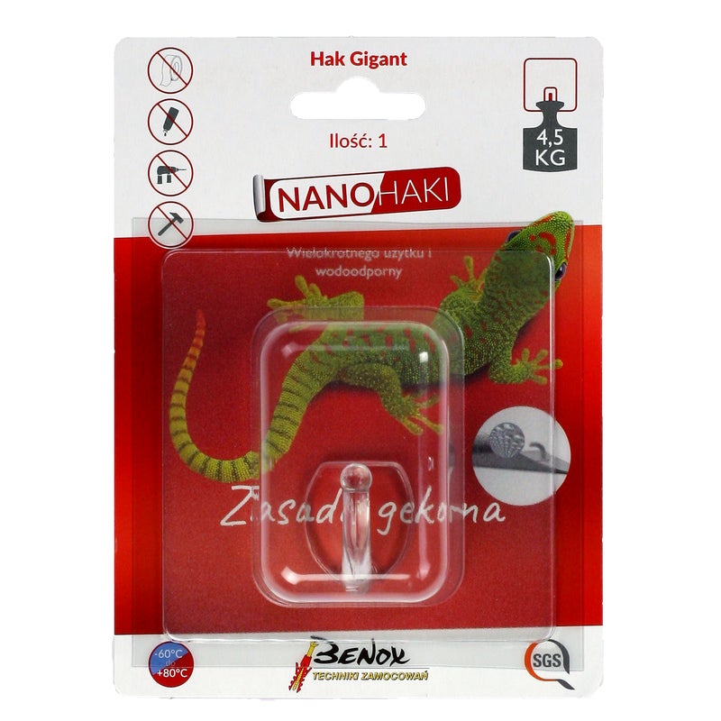 Haczyk samoprzylepny gigant 1 szt. GMS12-11286 Benox
