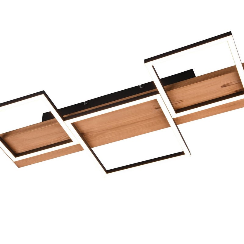 Lampa sufitowa LED HARPER 30W Ciepła biel 4000lm drewno czarna-jasne drewno wym:7,5x65x34,5cm IP20 Trio