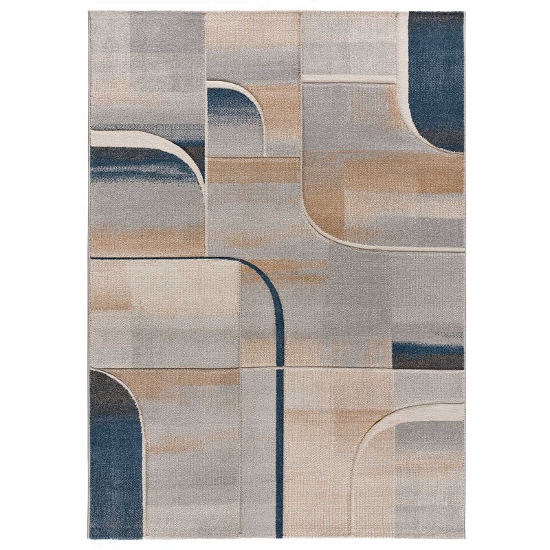 Prostokątny niebieski dywan wewnętrzny 140 x 200 cm MEDEL abstract - ATTICGO