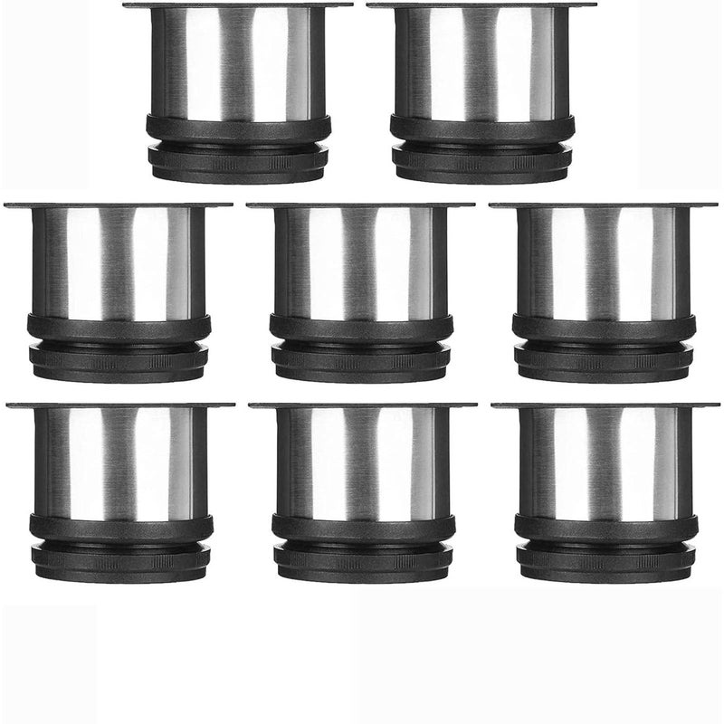 Zestaw 8 nóżek meblowych, nóżki kuchenne okrągłe, regulowane, Ø 50 mm/wysokość 50 mm, ze stali nierdzewnej, metalowe, do sofy